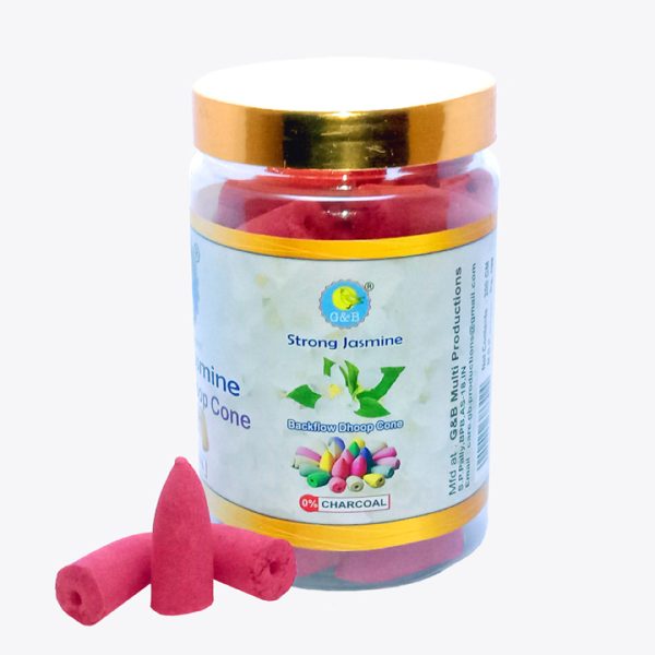 Strong Jasmine Backflow Dhoop Cone (200 g) Non Toxic and Charcoal Free (1.5") - Image 2