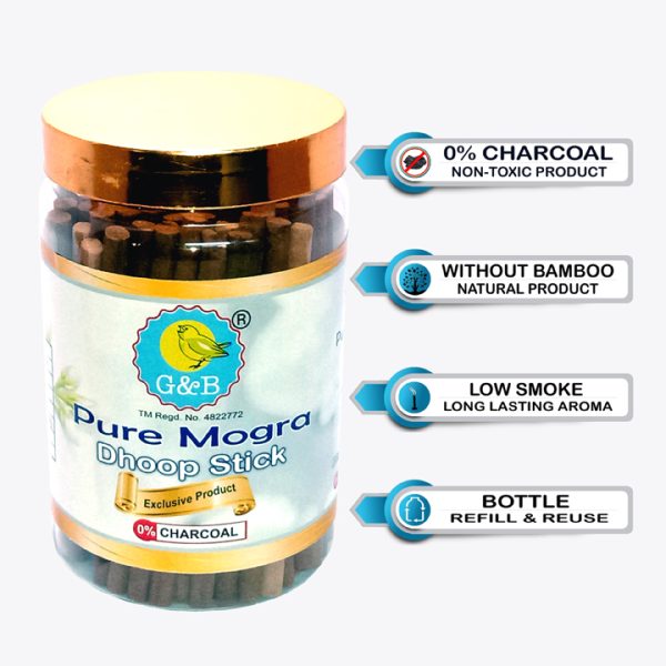 Pure Mogra Dhoop Stick (200 g) Non Toxic & Charcoal Free (4 inch) Natural Dhoop - Image 3