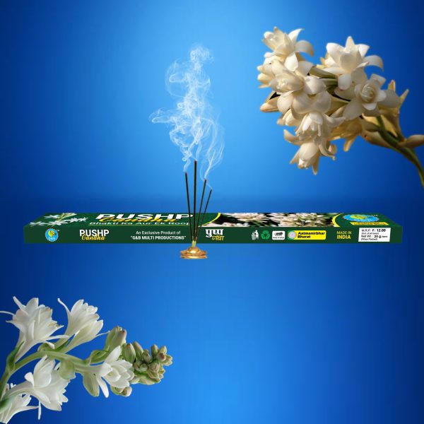 Pushp Gandha Premium Incense Sticks (25 gm) Agarbatti Fragrance (Rajnigandha) - Image 3