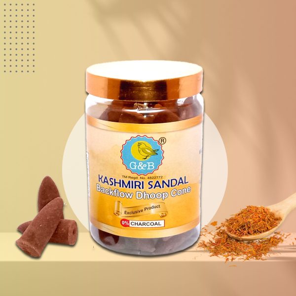 Chandan Backflow Dhoop Cone (200 g) Non Toxic and Charcoal Free