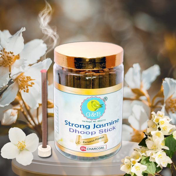 Strong Jasmine Dhoop Stick – 200g Charcoal-Free and Non-Toxic – Natural Incense by G&B