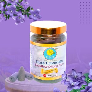 Pure Lavender Backflow Dhoop Cone (200 g) Non Toxic and Charcoal Free